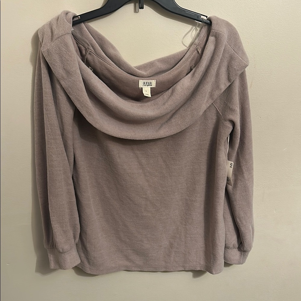 a.n.a. Tan off the shoulder sweater
